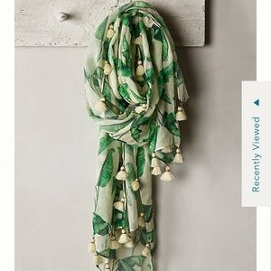 Anthropologie Palm Tassel Scarf